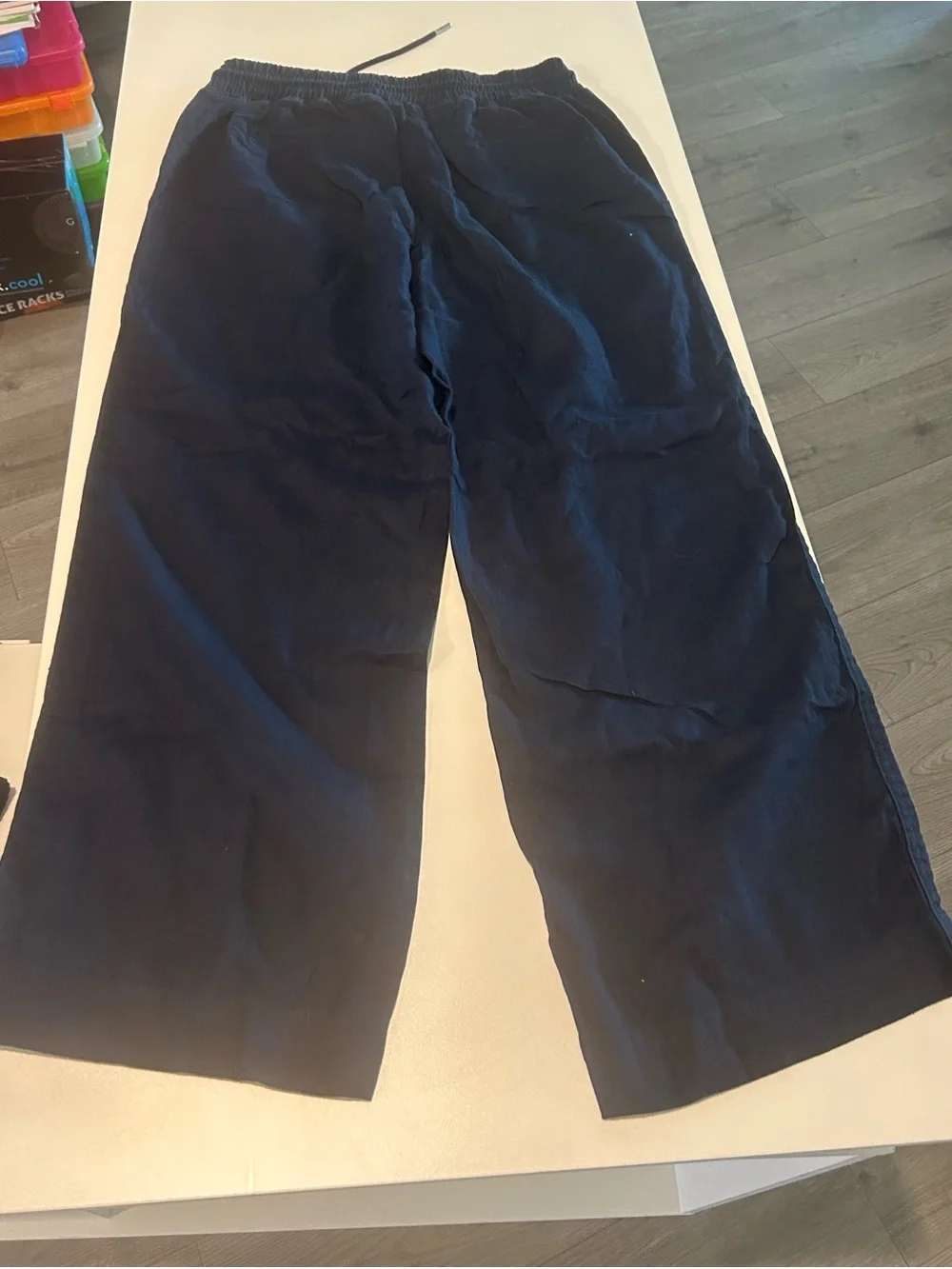 Quince 100% European Linen Wide Leg Pull-On Pants Navy Large